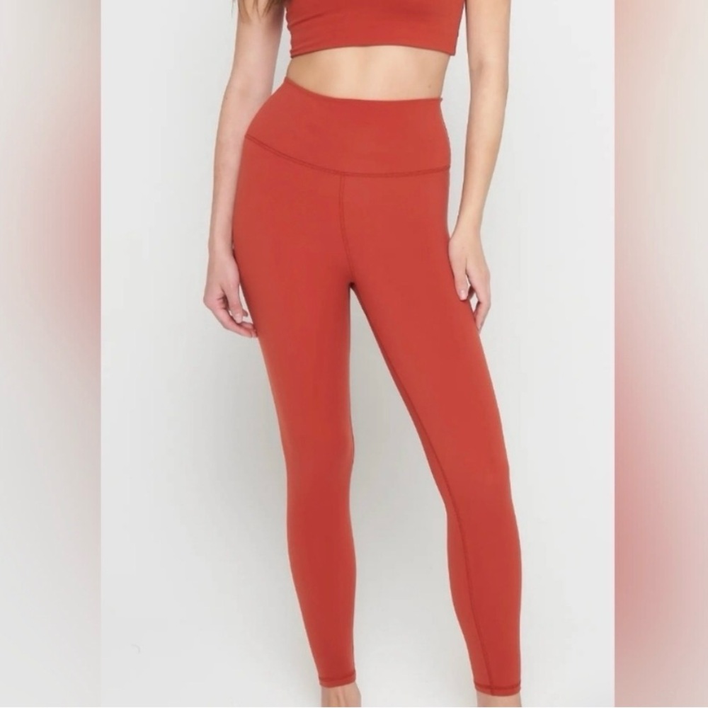 Spiritual Gangster Ada High-Waist 7/8 Leggings, Redstone, S